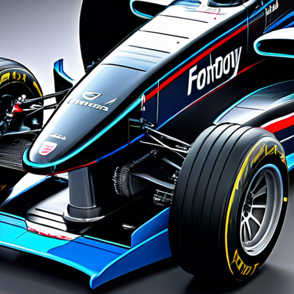 F1 Power Unit & Aerodynamics** "A highly detailed and technical view of an F1 power unit, showcasing the 1.6L V6 turbo engine, MGU-K, and MGU-H components. The image also incorporates elements of F1 aerodynamics, focusing on the front wing and underfloor, illustrating airflow. Modern garage setting, professional lighting, safe for work, appropriate content, fully clothed, professional, perfect anatomy, natural proportions, high-quality render." **