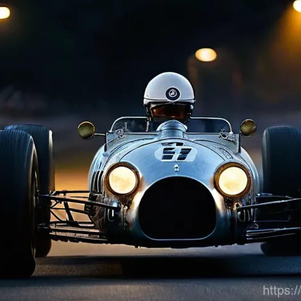 르망 24시 역사 - **Prompt:** A dramatic, historically-inspired scene capturing the early era of the Le Mans 24 Hours ...