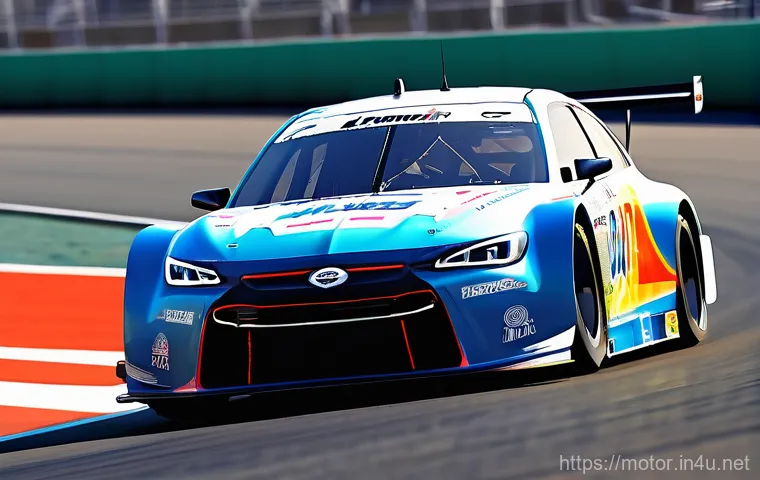 NASCAR 드라이버 분석 - **A highly realistic NASCAR racing simulator setup.** A professional NASCAR driver, wearing a full r...