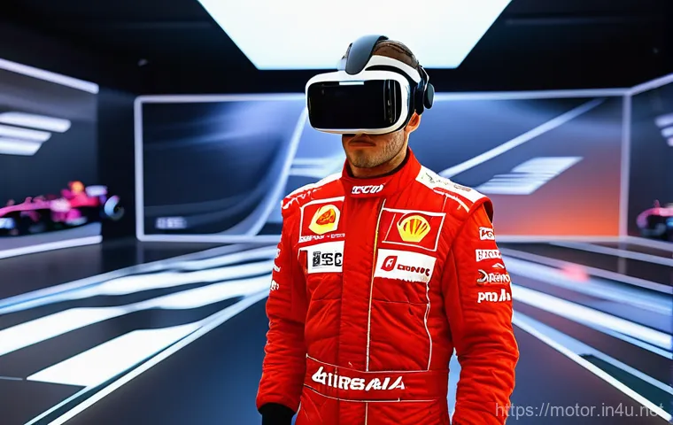 F1 중계 기술 발전 - **Prompt 2: Immersive Home F1 Viewing Experience via OTT** "A cozy, modern living room scene. A ...
