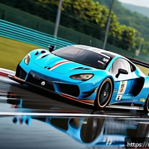 Home 30 모터스포츠 관련 게임 - Ultra-realistic racing scene showcasing next-generation graphics: a sleek race car with detailed pai...